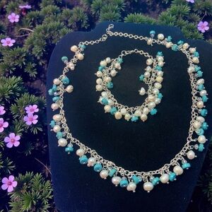 Freshwater Pearl and Turquoise Jewelry Set